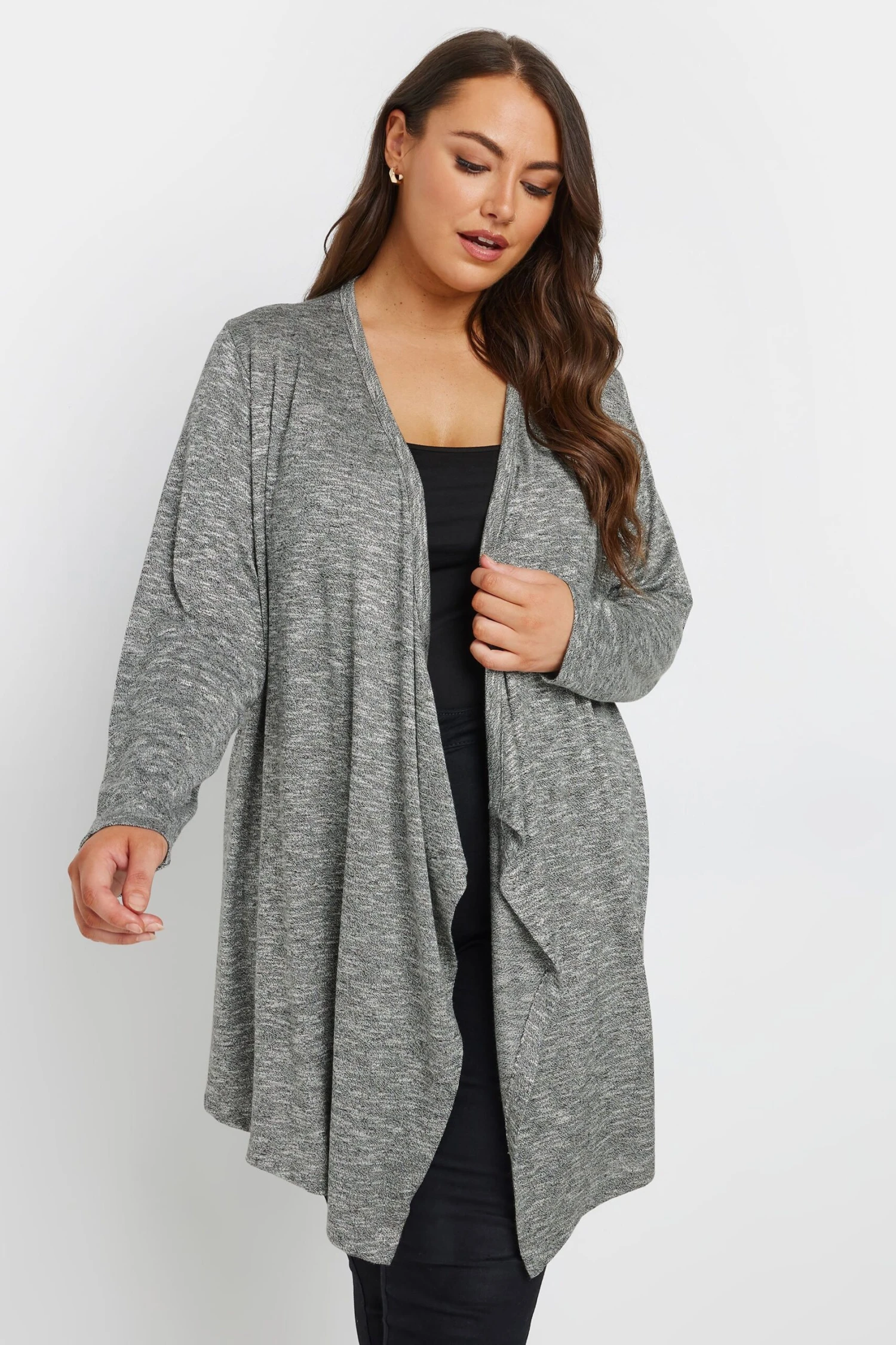 YOURS - Cardigan Midaxi Gris Design Cascade 3 YOURS - Cardigan Midaxi Gris Design Cascade