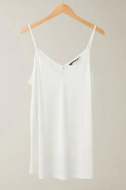 EVANS Curve White Lace Trim Cami Top -Evans Boutique d86169d2 5ed3 4b 616225 P