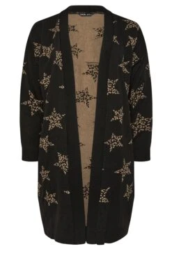 YOURS Curve Cardigan Midi Noir à Imprimé Léopard Et étoiles 11 YOURS Curve Cardigan Midi Noir à Imprimé Léopard Et étoiles -Evans Boutique d8873266 cfdd 47 280867 X