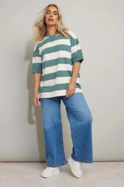 YOURS - Sweatshirt Bleu Sarcelle & Blanc Rayures Manches Courtes 8 YOURS - Sweatshirt Bleu Sarcelle & Blanc Rayures Manches Courtes -Evans Boutique d8ee1381 0db0 49 322527 B