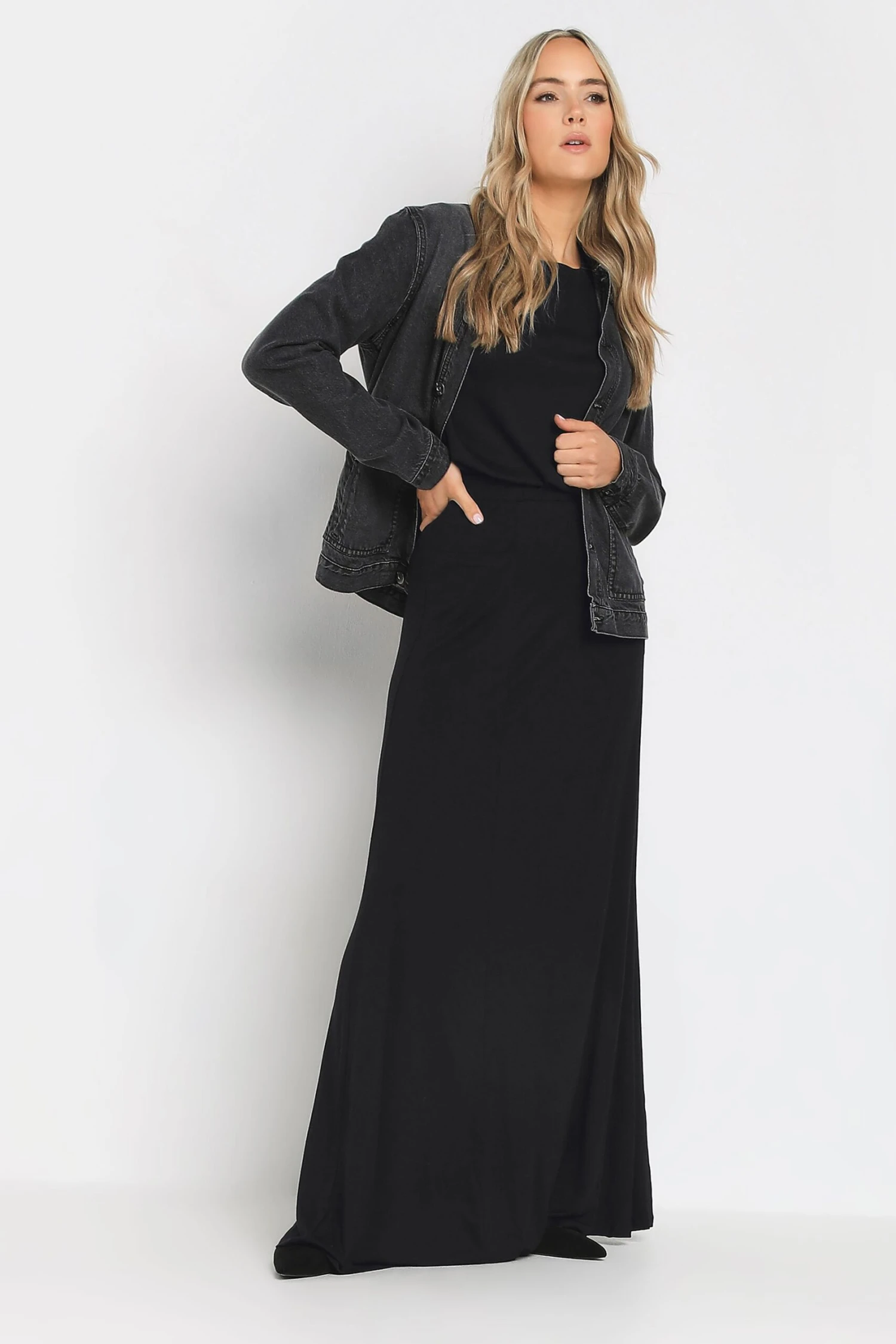 LTS Tall Black Fit & Flare Stretch Maxi Skirt 6 LTS Tall Black Fit & Flare Stretch Maxi Skirt – Image 4