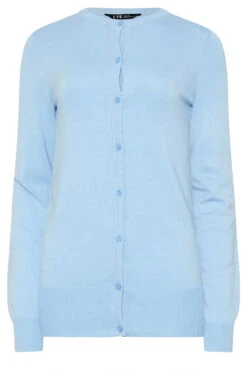 LTS Tall Light Blue Button Down Knit Cardigan -Evans Boutique d96d5928 03ab 4a 355199 X