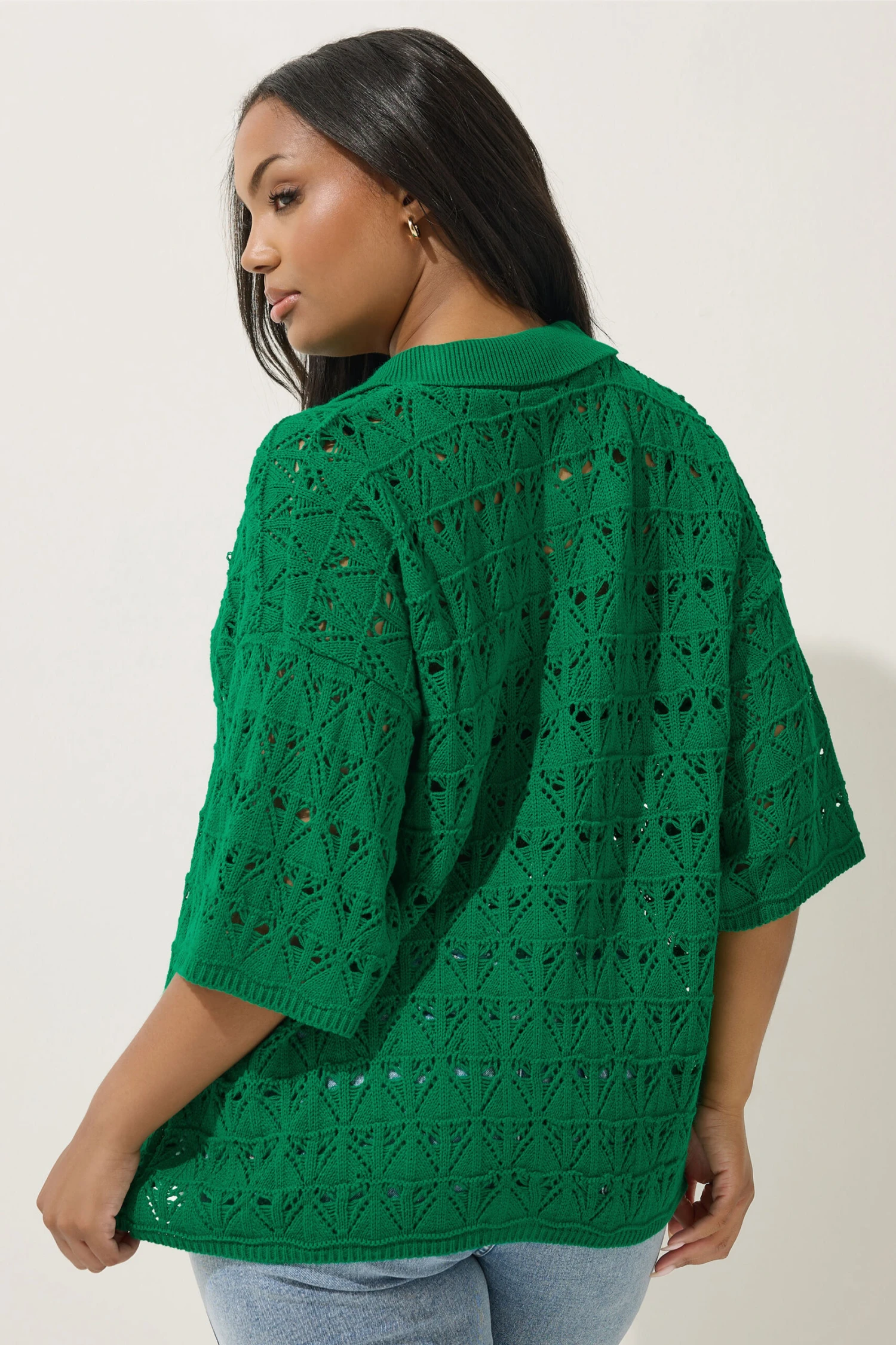 LIMITED COLLECTION - Chemisier Vert En Crochet Boutonné 5 LIMITED COLLECTION - Chemisier Vert En Crochet Boutonné – Image 3