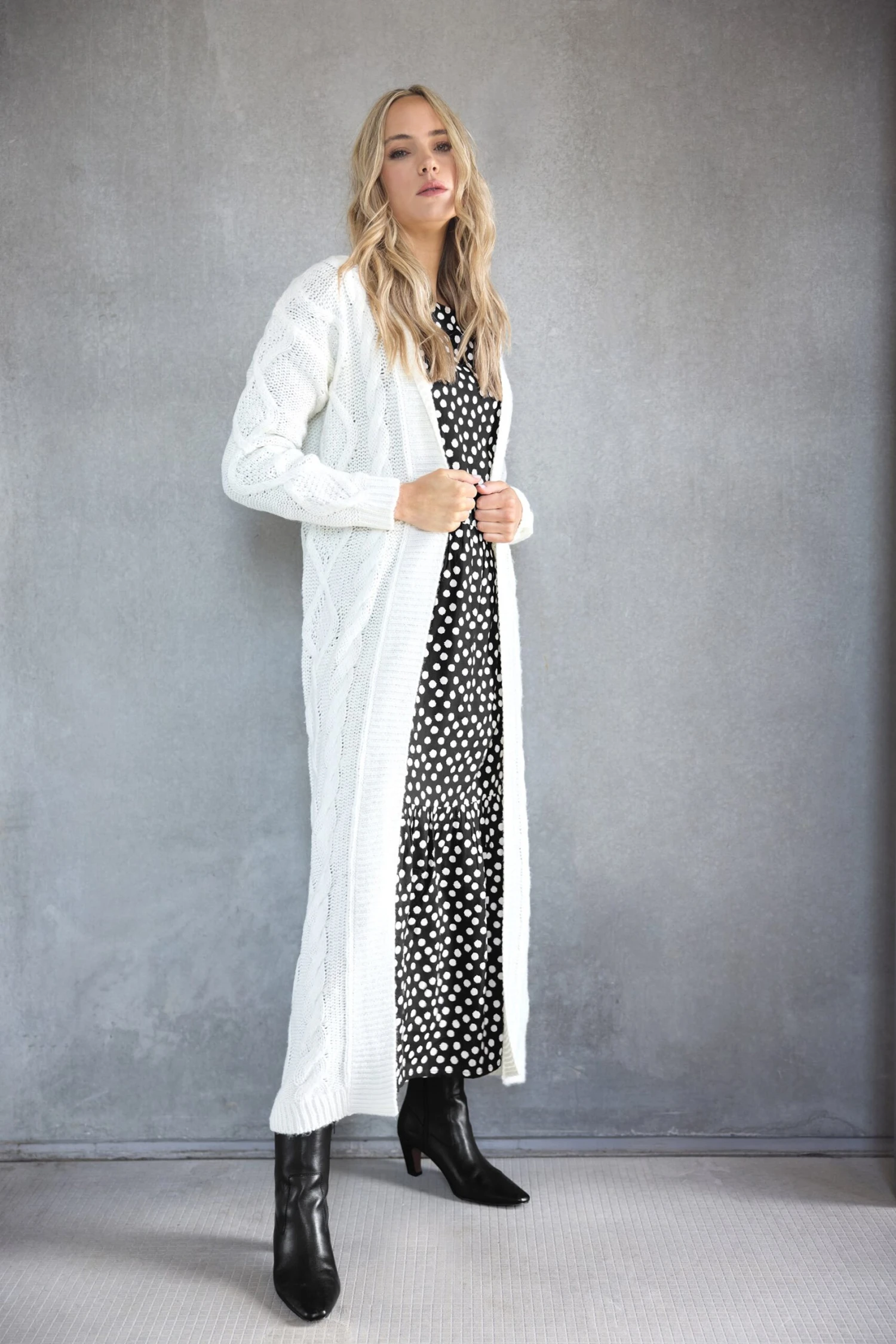 LTS PREMIUM Tall Ivory White Cable Knit Longline Cardigan 4 LTS PREMIUM Tall Ivory White Cable Knit Longline Cardigan – Image 2