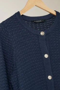 EVANS Curve Navy Blue Button Through Knitted Cardigan 16 EVANS Curve Navy Blue Button Through Knitted Cardigan -Evans Boutique d9dabd0f cb0e 4d 615993 P1
