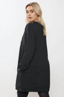 YOURS Curve Robe Sweat-shirt Noire Métallisée -Evans Boutique d9e9ce64 c309 41 304441 C