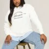 YOURS Curve Sweat-shirt 2 En 1 Crème « Monaco » -Evans Boutique da82807c 13bc 43 126689 A