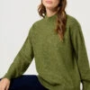M&Co Green Funnel Neck Balloon Sleeve Jumper -Evans Boutique da936b3c 1c5f 4b 502473 A
