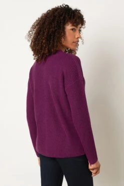M&Co Berry Purple Funnel Neck Knitted Jumper 9 M&Co Berry Purple Funnel Neck Knitted Jumper -Evans Boutique da9dbae7 e4e5 40 502427 C