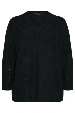YOURS - Pull En Maille Noir Encolure En V 11 YOURS - Pull En Maille Noir Encolure En V -Evans Boutique dac808e3 9300 42 280361 X