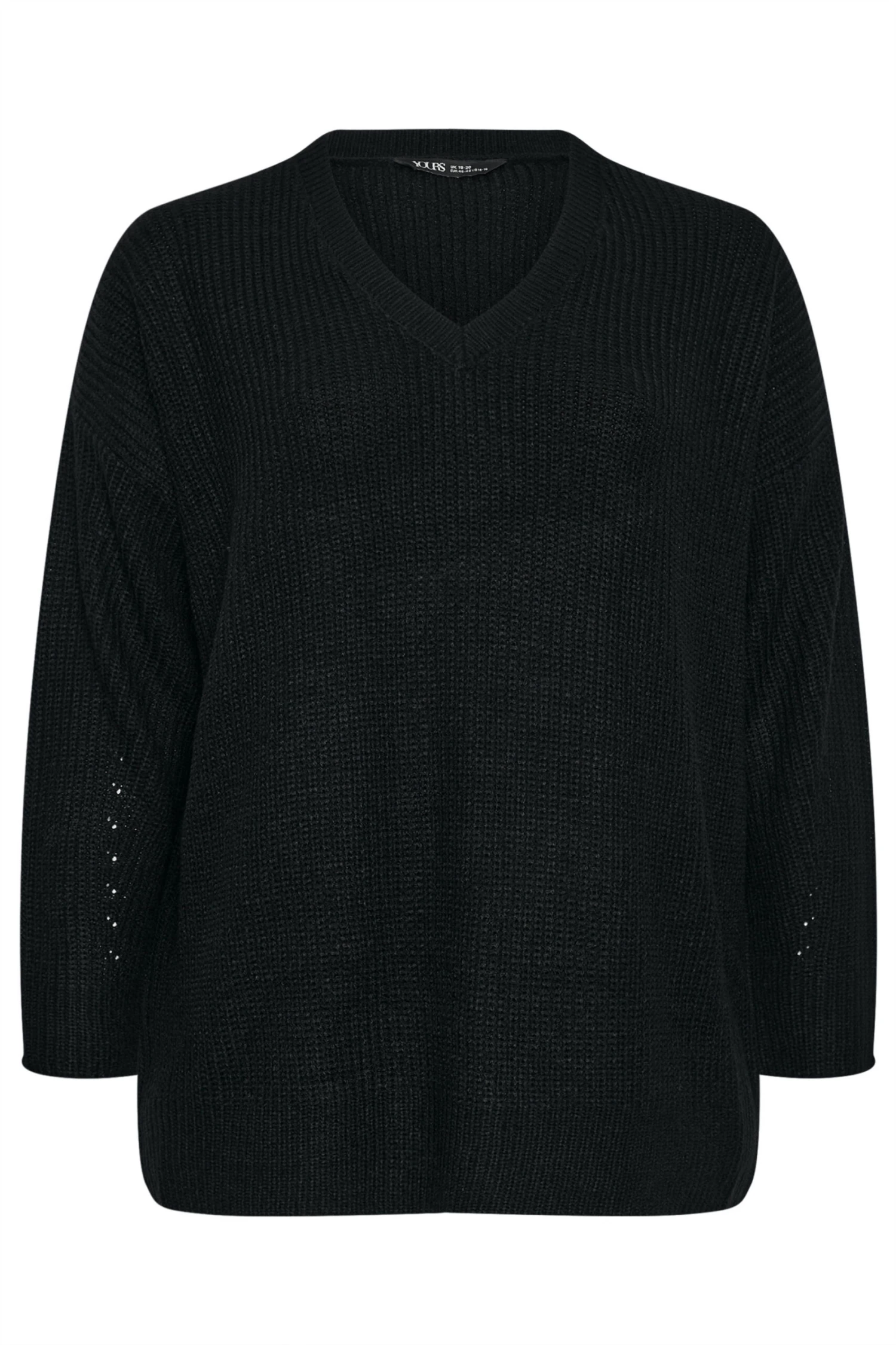 YOURS - Pull En Maille Noir Encolure En V 7 YOURS - Pull En Maille Noir Encolure En V – Image 5