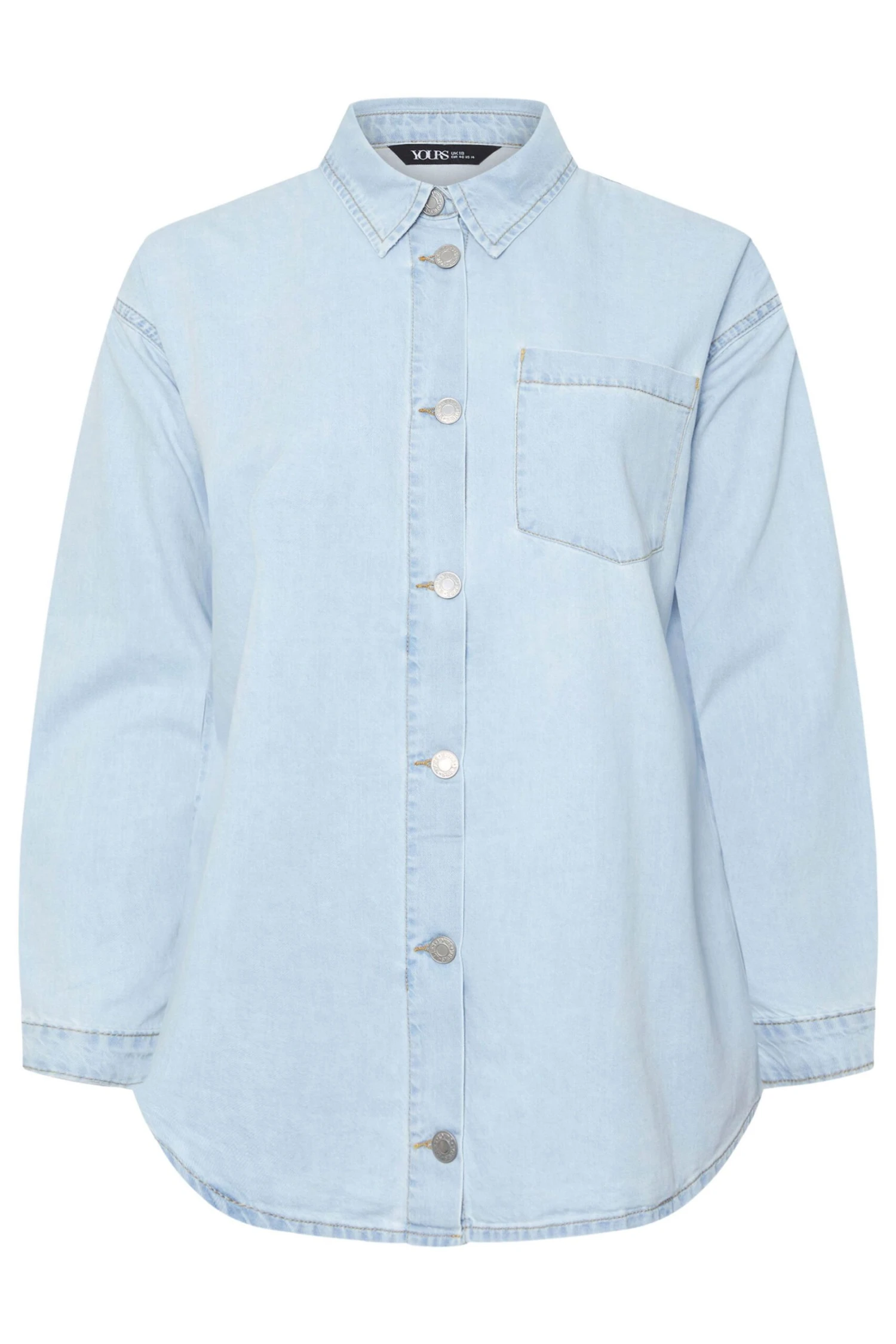 YOURS - Chemisier En Jean Bleu Ciel Délavé 9 YOURS - Chemisier En Jean Bleu Ciel Délavé – Image 7
