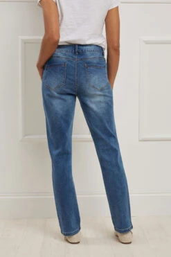M&Co Blue Mid Wash Straight Leg Jeans 9 M&Co Blue Mid Wash Straight Leg Jeans -Evans Boutique db5747a0 d3a5 4e 500601 D