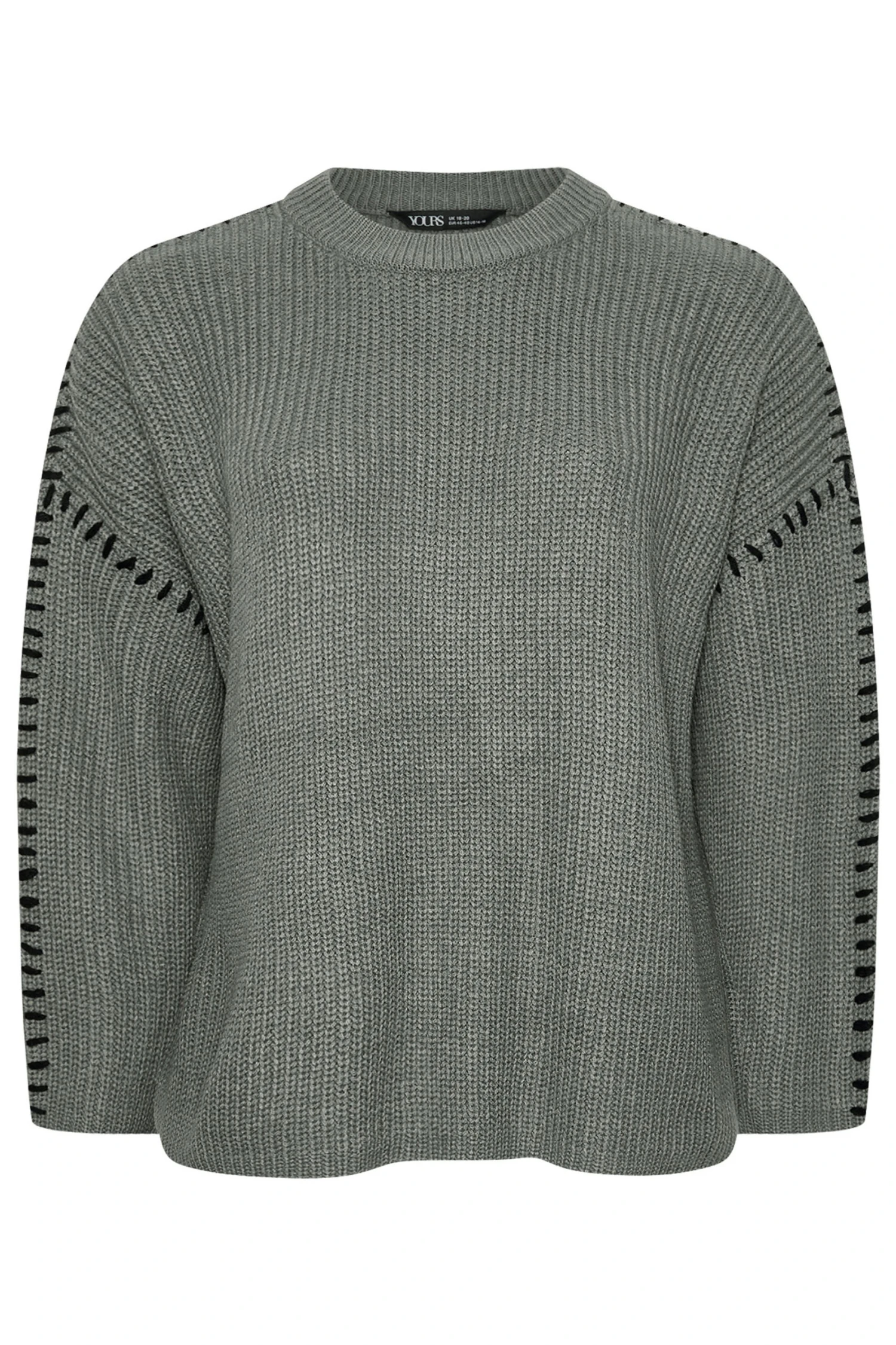 YOURS - Pull Gris Charbonneux Manches Longues Design Couture 7 YOURS - Pull Gris Charbonneux Manches Longues Design Couture – Image 5