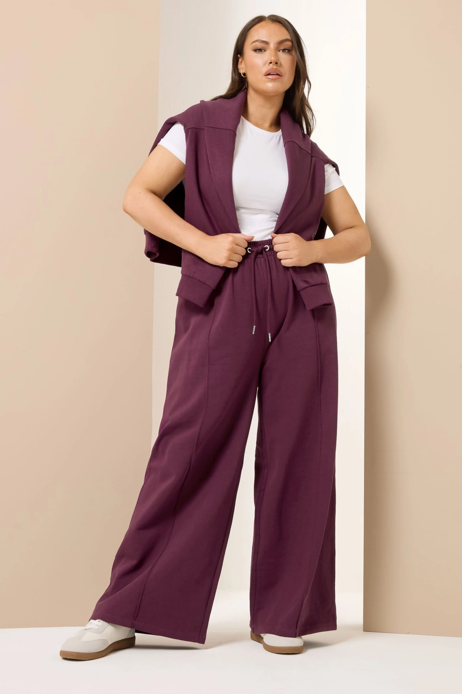 YOURS Curve Pantalon De Jogging Large Rouge Bordeaux 4 YOURS Curve Pantalon De Jogging Large Rouge Bordeaux – Image 2