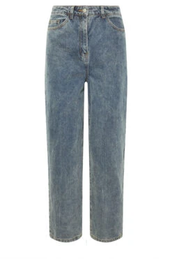 LTS Tall Blue Mid Wash Barrel Leg Jeans 15 LTS Tall Blue Mid Wash Barrel Leg Jeans -Evans Boutique dc265f4f 02a0 4d 355393 X