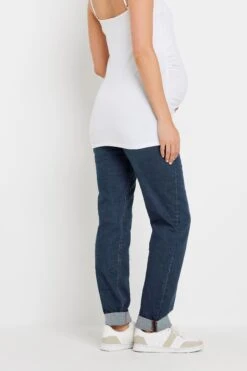 LTS Tall Maternity Dark Blue Turn Up Straight Leg Jeans 10 LTS Tall Maternity Dark Blue Turn Up Straight Leg Jeans -Evans Boutique dc2f7a29 0189 47 198132 C