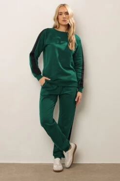 LTS Tall Green Colour Block Sweatshirt -Evans Boutique dc31c281 52e1 40 356158 B