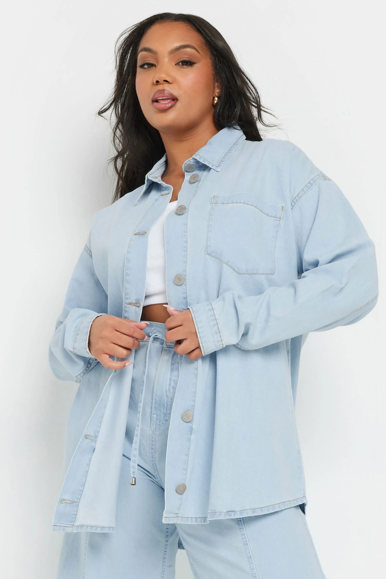 YOURS - Chemisier En Jean Bleu Ciel Délavé 4 YOURS - Chemisier En Jean Bleu Ciel Délavé – Image 2