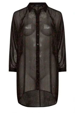 YOURS - Chemisier Marron Long En Filet Design Léopard 13 YOURS - Chemisier Marron Long En Filet Design Léopard -Evans Boutique dd6d5a22 2b7e 41 330576 X