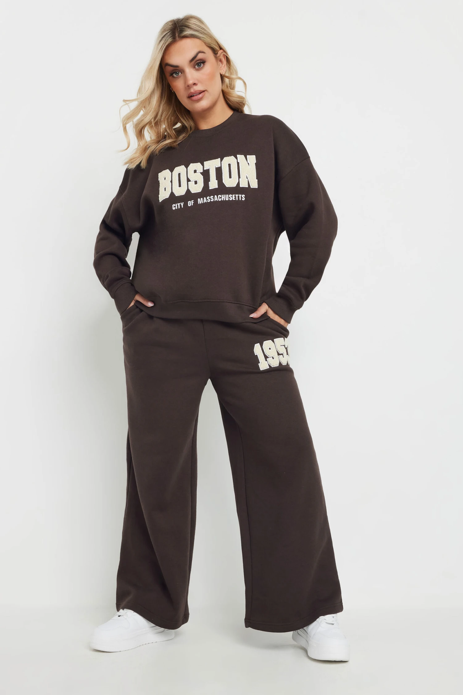 YOURS - Sweatshirt Marron 'Boston' Manches Longues 6 YOURS - Sweatshirt Marron 'Boston' Manches Longues – Image 4