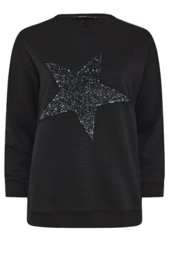 YOURS Curve Sweat-shirt Noir à étoiles Orné De Sequins 11 YOURS Curve Sweat-shirt Noir à étoiles Orné De Sequins -Evans Boutique dd9bb031 667f 4f 304453 X