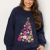 EVANS Curve Navy Blue Sequin Embellished Baubles Christmas Jumper -Evans Boutique dd9f442d 12c9 4d 616255 A