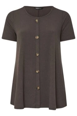 YOURS - Top Marron Nervuré Volanté Manches Courtes 11 YOURS - Top Marron Nervuré Volanté Manches Courtes -Evans Boutique dda74ff0 5fff 4b 322387 X