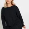 Pull Noir Long Nervuré En Maille 2 Pull Noir Long Nervuré En Maille -Evans Boutique ddb16119 27dd 42 124489 A