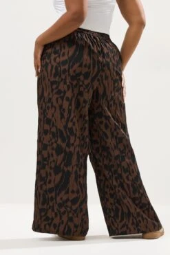 YOURS Curve Pantalon Large Abstrait Marron Et Noir -Evans Boutique dea8dd48 298d 46 310304 C