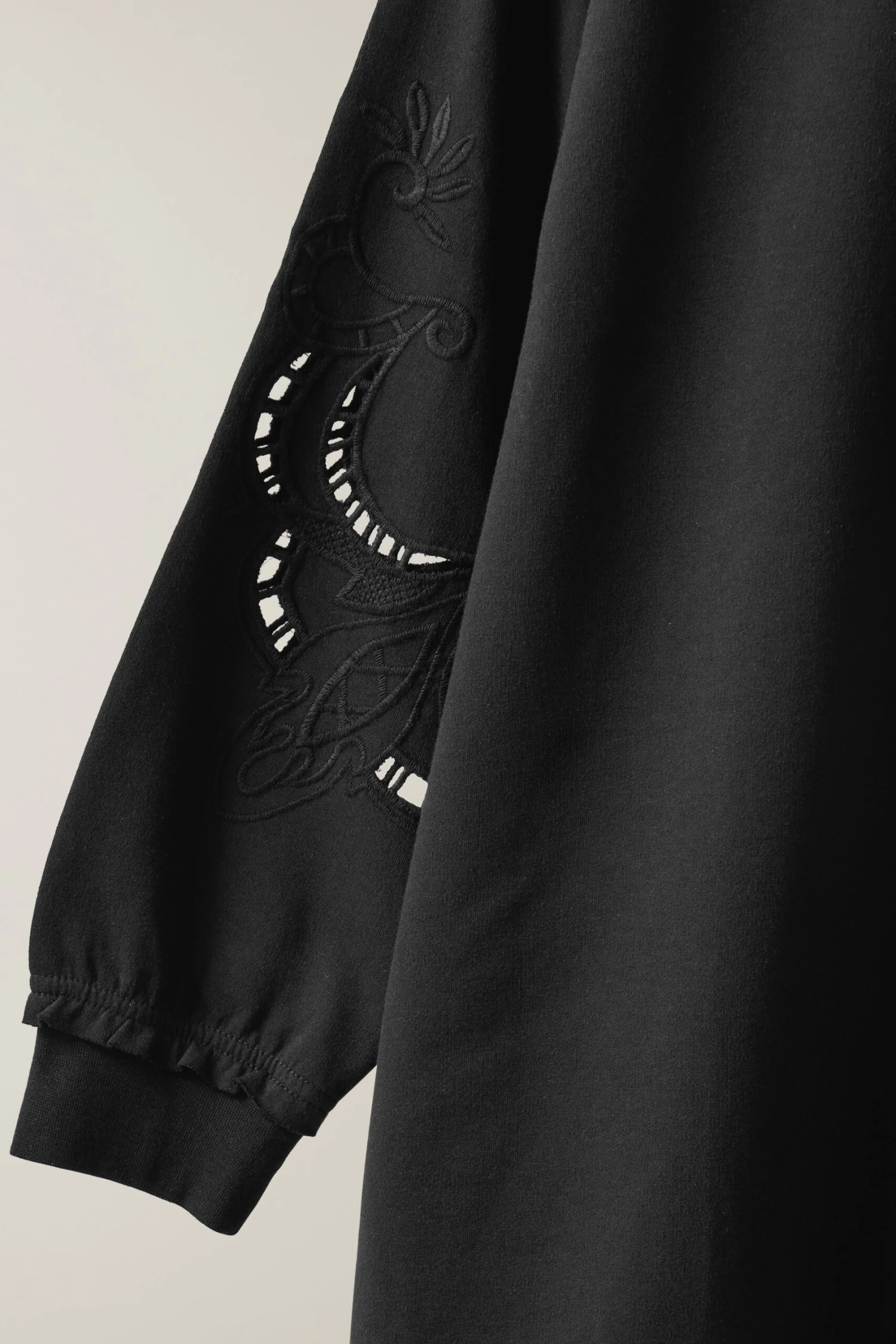 EVANS Curve Black Cutwork Crew Neck Sweatshirt 8 EVANS Curve Black Cutwork Crew Neck Sweatshirt – Image 6