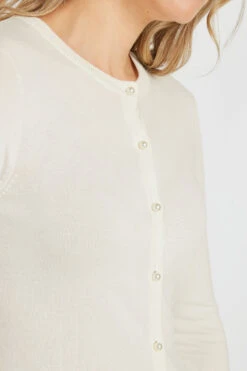 LTS Tall Ivory White Pearl Button Cardigan 16 LTS Tall Ivory White Pearl Button Cardigan -Evans Boutique df9450ce 5f38 44 355337 D1