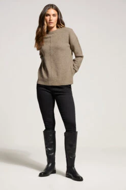 LTS Tall Light Brown Seam Front Jumper 10 LTS Tall Light Brown Seam Front Jumper -Evans Boutique dfd51692 4308 45 356070 B