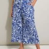 YOURS - Pantalon Jupe-Culotte Bleu Roi Abstrait Floral