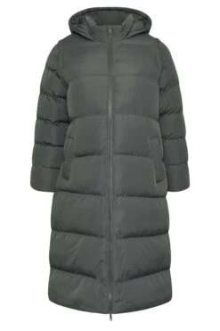 YOURS - Doudoune Grise Longue 2 En 1 Molletonnée -Evans Boutique e0233b72 d8e4 4f 120905 X