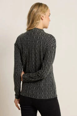 LTS Tall Charcoal Grey Knit Funnel Top 9 LTS Tall Charcoal Grey Knit Funnel Top -Evans Boutique e031effd cb5d 43 356933 C
