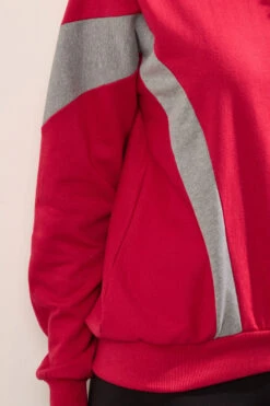 LTS Tall Red Colour Block Sweatshirt 12 LTS Tall Red Colour Block Sweatshirt -Evans Boutique e0536f78 47c0 42 356161 D