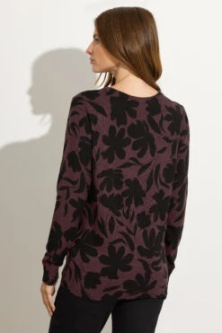 M&Co Brown Floral Print Crew Neck Jumper 8 M&Co Brown Floral Print Crew Neck Jumper -Evans Boutique e152ac18 f20e 4d 502481 C