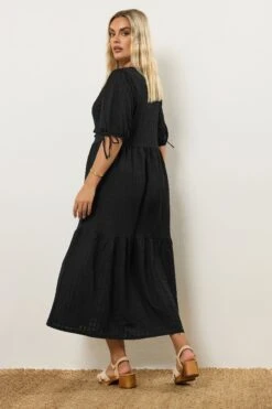 YOURS Curve Robe Longue Noire à Nœud Papillon YOURS Curve -Evans Boutique e154301b 01d1 4c 270223 D