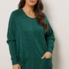 EVANS Curve Teal Green Soft Touch Front Seam Jumper 1 EVANS Curve Teal Green Soft Touch Front Seam Jumper -Evans Boutique e1608d01 9139 4d 616095 A