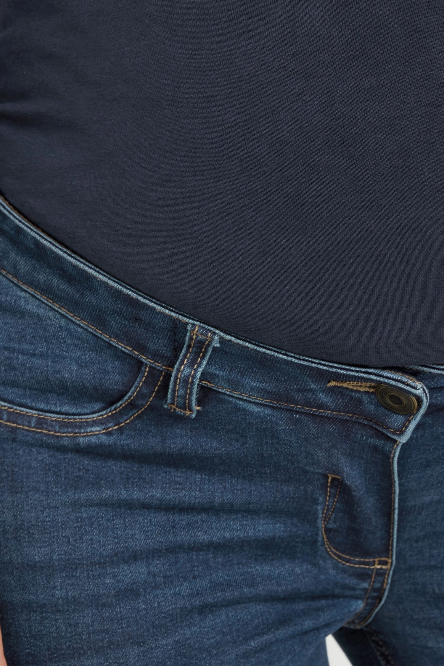 LTS Tall Maternity Dark Blue Turn Up Straight Leg Jeans 7 LTS Tall Maternity Dark Blue Turn Up Straight Leg Jeans – Image 5