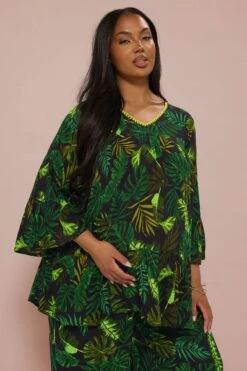 BUMP IT UP MATERNITY - Top Vert Feuilles De Palmier