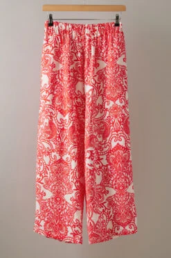 EVANS - Pantalon Wide Leg Rouge & Blanc Paisley 15 EVANS - Pantalon Wide Leg Rouge & Blanc Paisley -Evans Boutique e25a3e18 4d34 4c 615458 P1