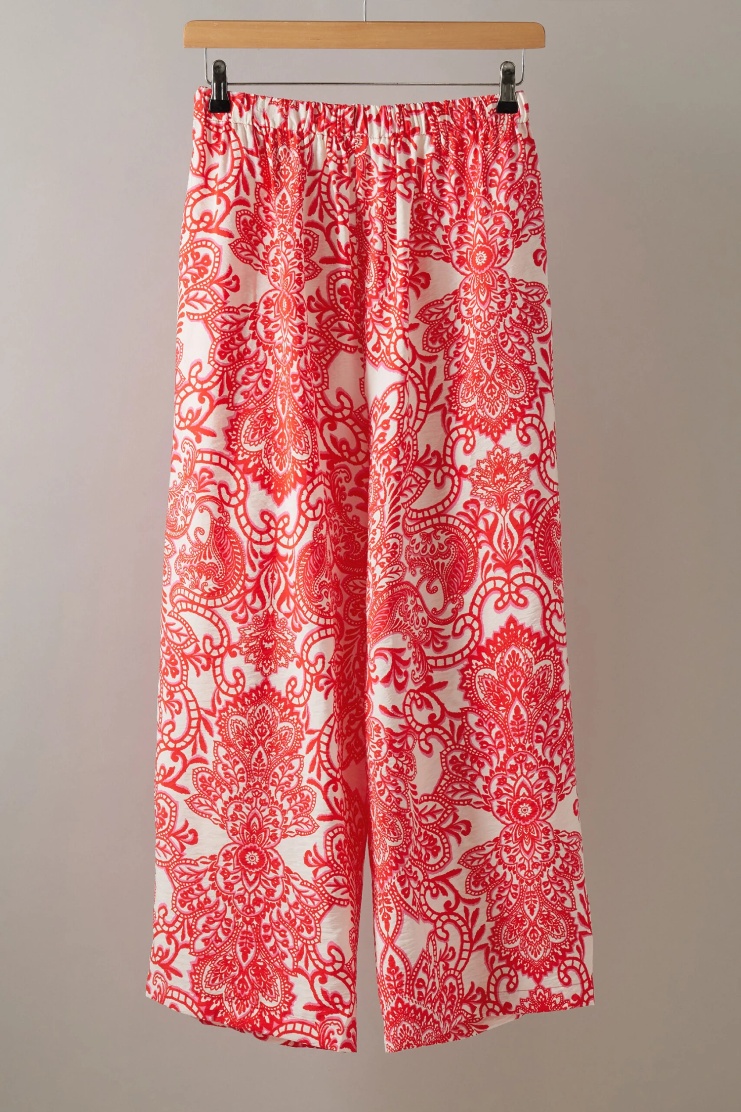 EVANS - Pantalon Wide Leg Rouge & Blanc Paisley 8 EVANS - Pantalon Wide Leg Rouge & Blanc Paisley – Image 6