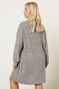 YOURS Curve Robe Pull Grise à Col Zippé 9 YOURS Curve Robe Pull Grise à Col Zippé -Evans Boutique e2737e52 61df 45 304280 C