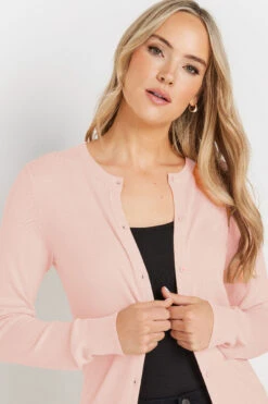LTS Tall Blush Pink Button Down Knit Cardigan 10 LTS Tall Blush Pink Button Down Knit Cardigan -Evans Boutique e29b977a 6103 42 355198 D