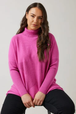 EVANS Curve Pink Knitted Star Roll Neck Jumper 11 EVANS Curve Pink Knitted Star Roll Neck Jumper -Evans Boutique e2df50ef 516e 4b 615520 A
