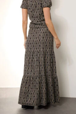 LTS Tall Black Geometric Tiered Maxi Skirt 13 LTS Tall Black Geometric Tiered Maxi Skirt -Evans Boutique e339b542 2e59 4a 356609 C