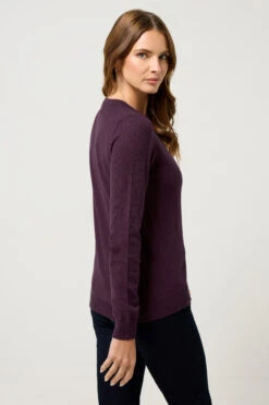 M&Co Purple Crew Neck Long Sleeve Jumper -Evans Boutique e34da5e2 8b1e 40 502417 C