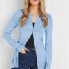 LTS Tall Light Blue Button Down Knit Cardigan
